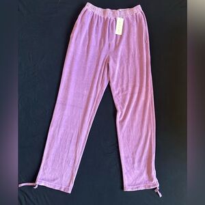 NWT Suzi Kondi Dusty Lavender wide Leg track pants sweatpants joggers Large